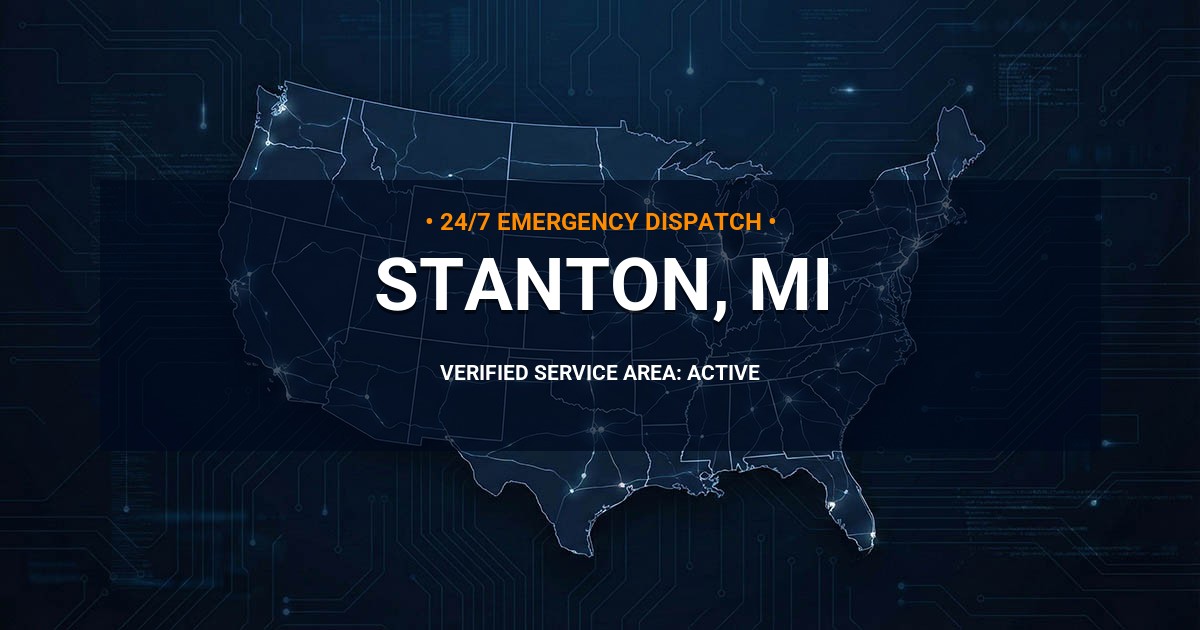Emergency Plumbing Dispatch Map for Plumbing Services: Stanton, MI