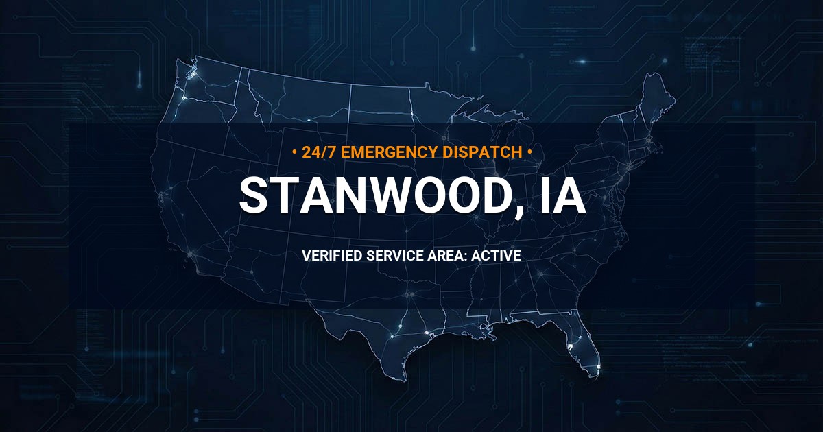 Emergency Plumbing Dispatch Map for Plumbing Services: Stanwood, IA