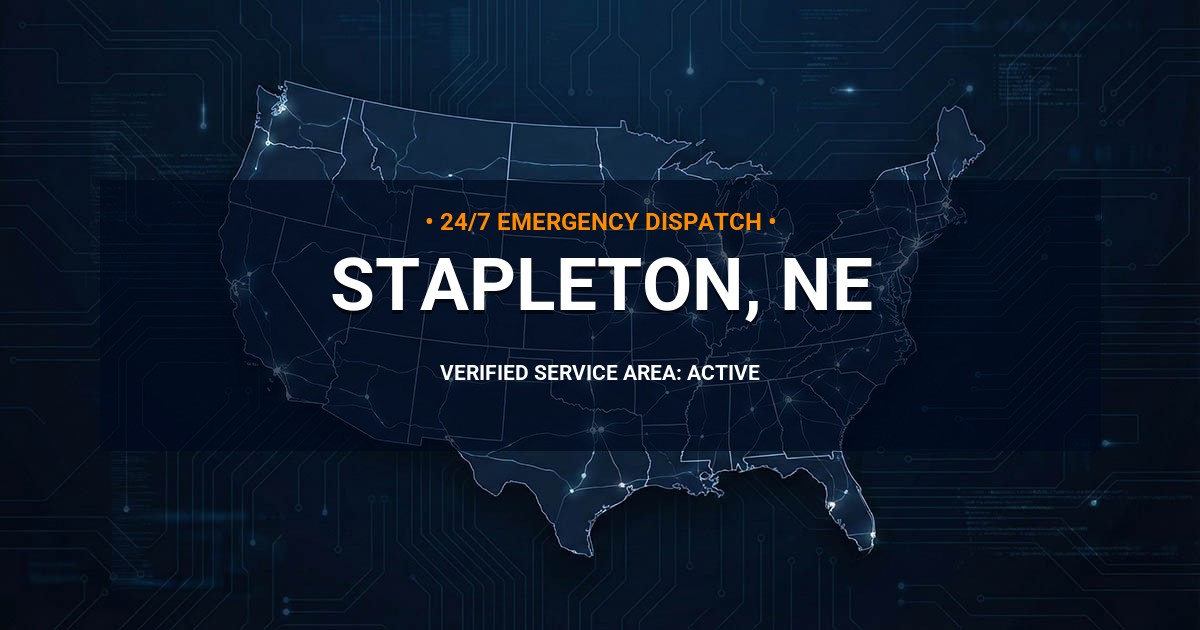 Emergency Plumbing Dispatch Map for Plumbing Services: Stapleton, NE