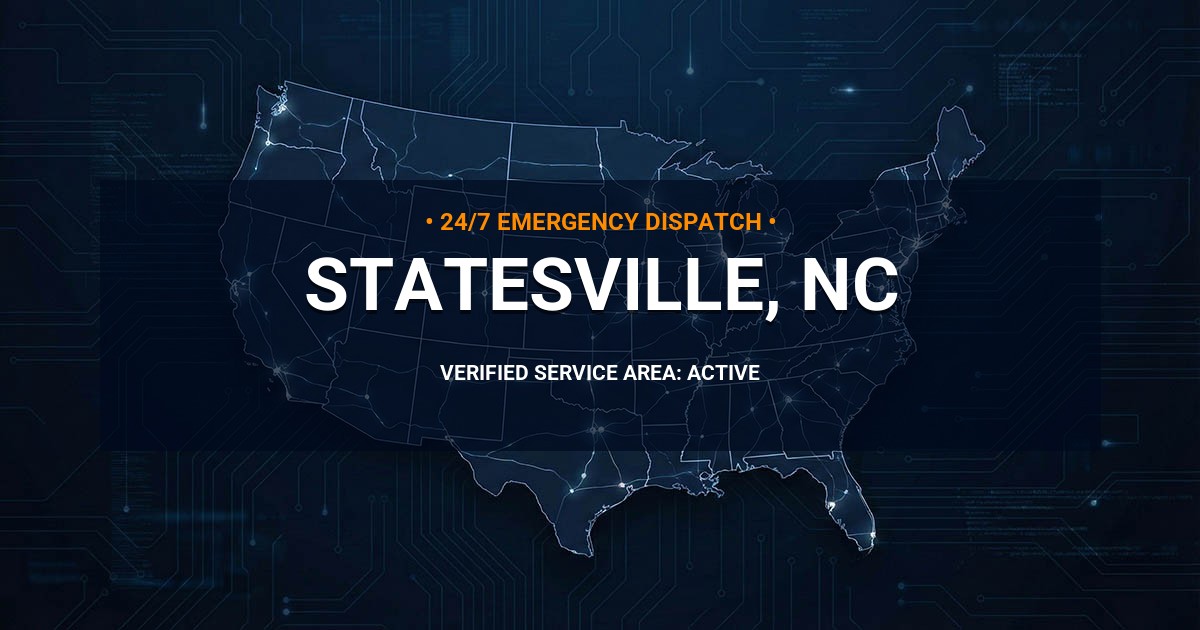 Emergency Plumbing Dispatch Map for Plumbing Services: Statesville, NC