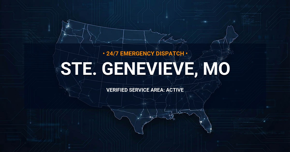 Emergency Plumbing Dispatch Map for Plumbing Services: Ste. Genevieve, MO