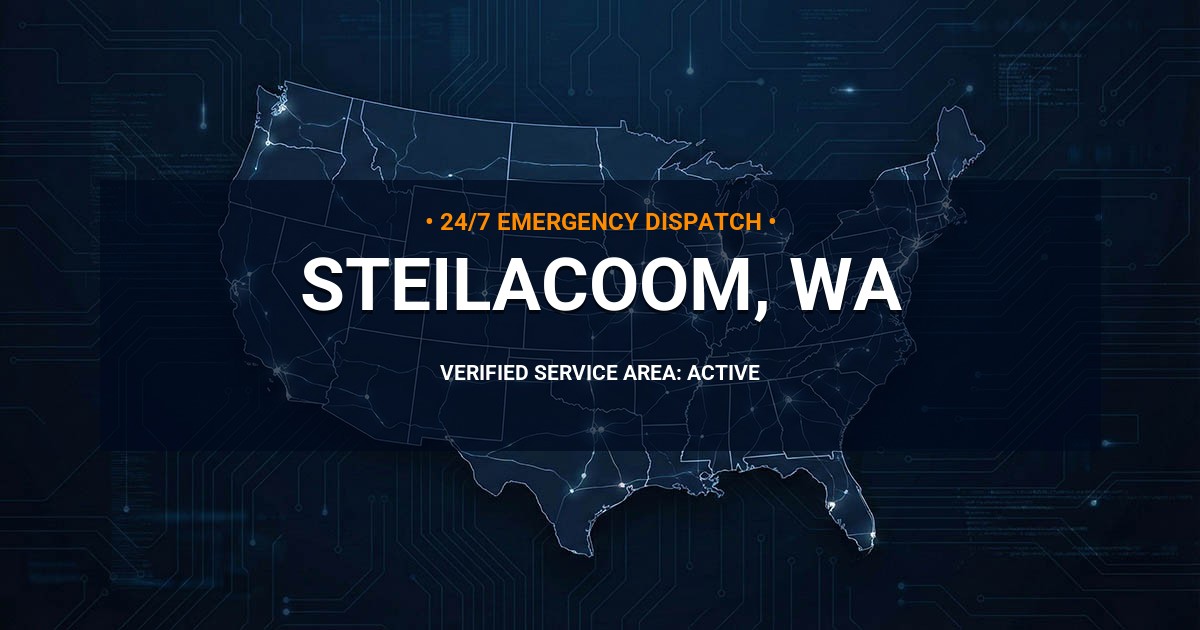 Emergency Plumbing Dispatch Map for Plumbing Services: Steilacoom, WA