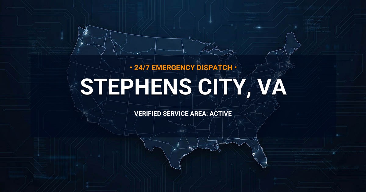 Emergency Plumbing Dispatch Map for Plumbing Services: Stephens City, VA