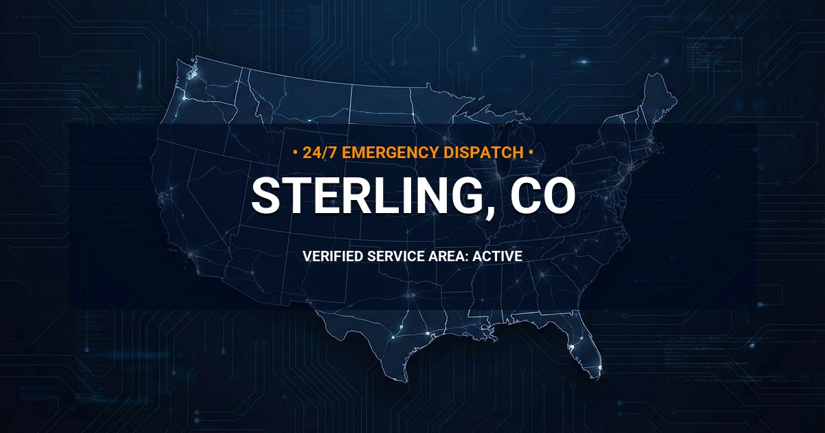 Emergency Plumbing Dispatch Map for Plumbing Services: Sterling, CO