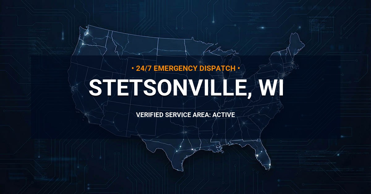 Emergency Plumbing Dispatch Map for Plumbing Services: Stetsonville, WI