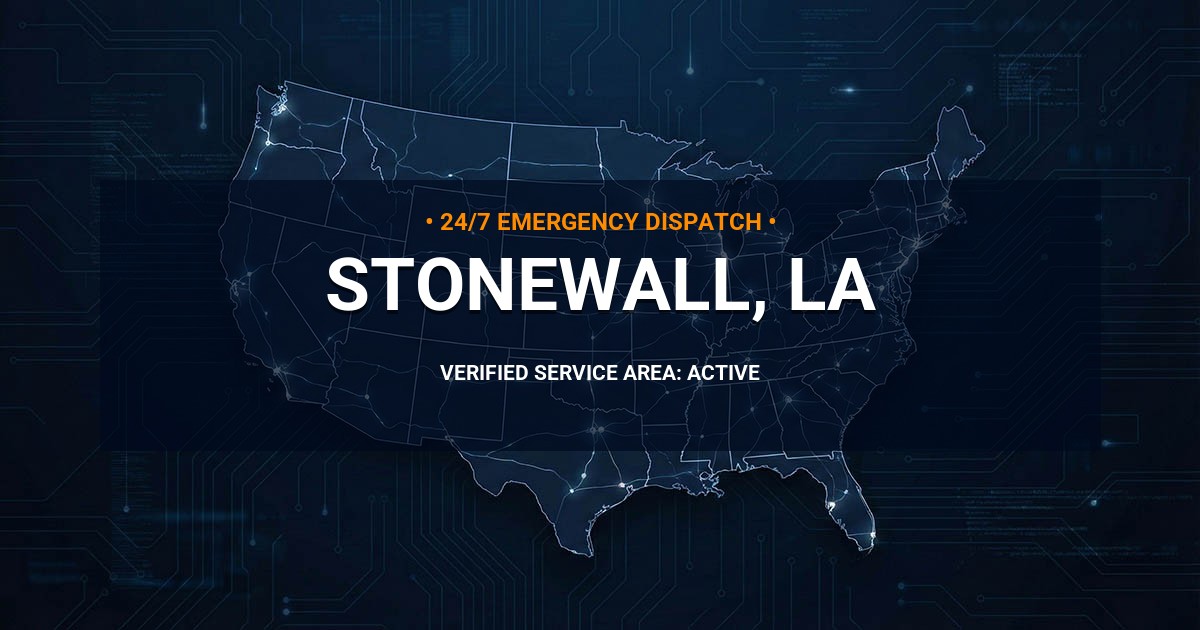 Emergency Plumbing Dispatch Map for Plumbing Services: Stonewall, LA