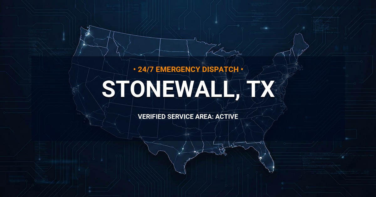 Emergency Plumbing Dispatch Map for Plumbing Services: Stonewall, TX