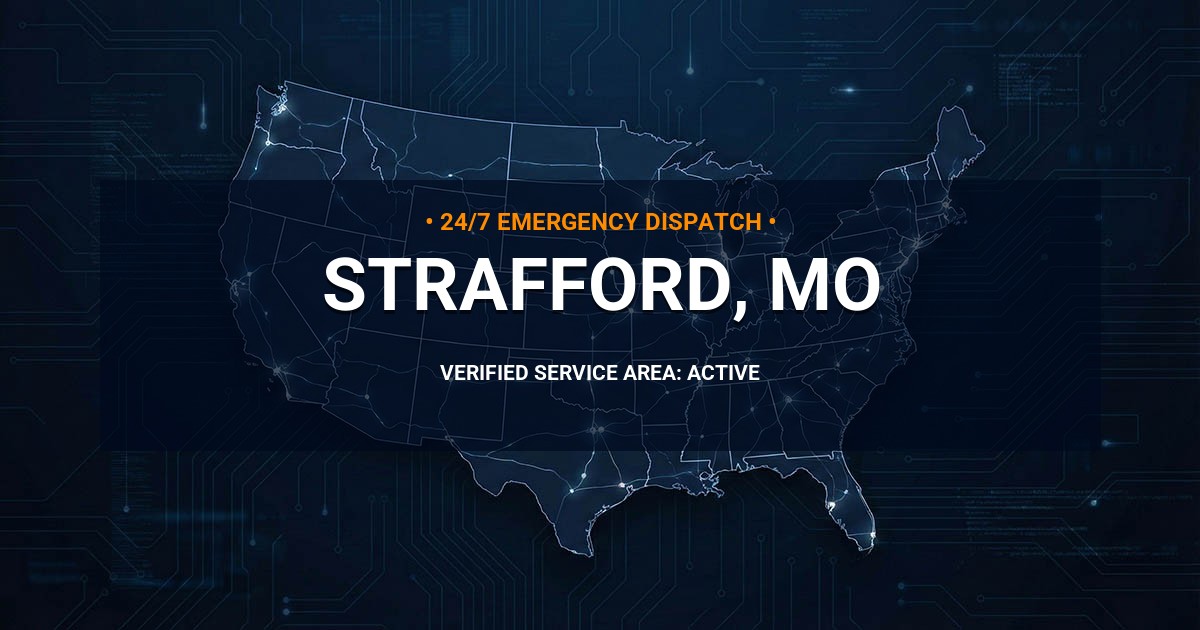 Emergency Plumbing Dispatch Map for Plumbing Services: Strafford, MO