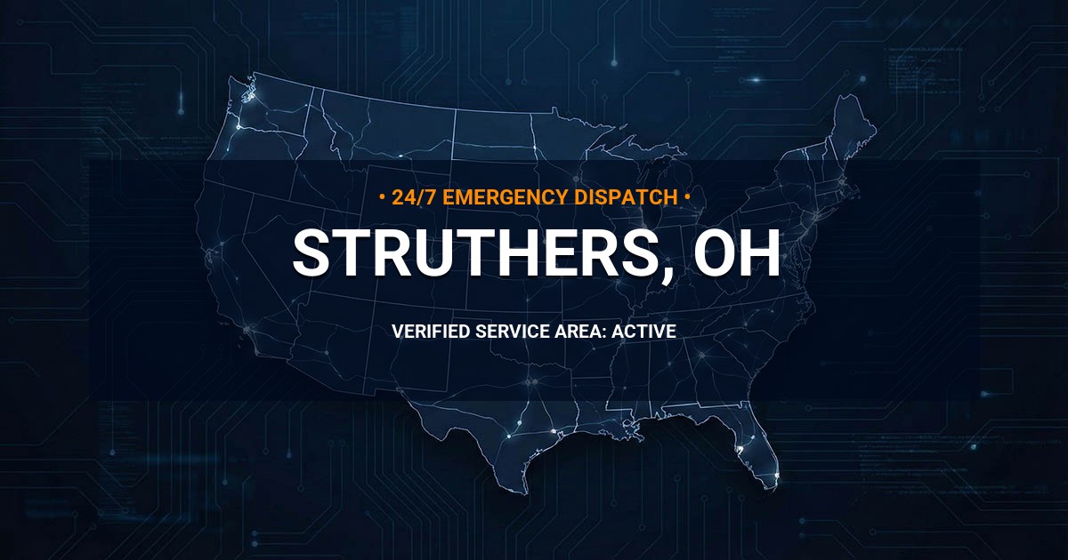 Emergency Plumbing Dispatch Map for Plumbing Services: Struthers, OH