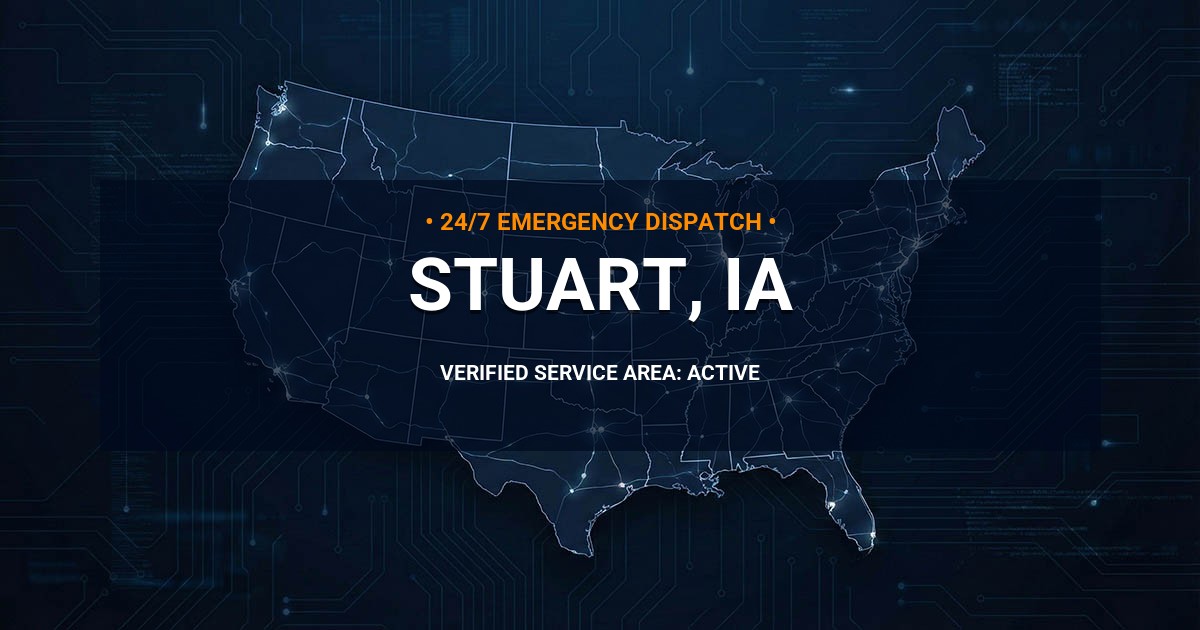 Emergency Plumbing Dispatch Map for Plumbing Services: Stuart, IA