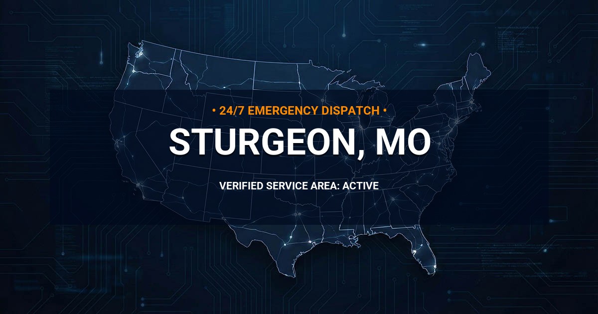 Emergency Plumbing Dispatch Map for Plumbing Services: Sturgeon, MO