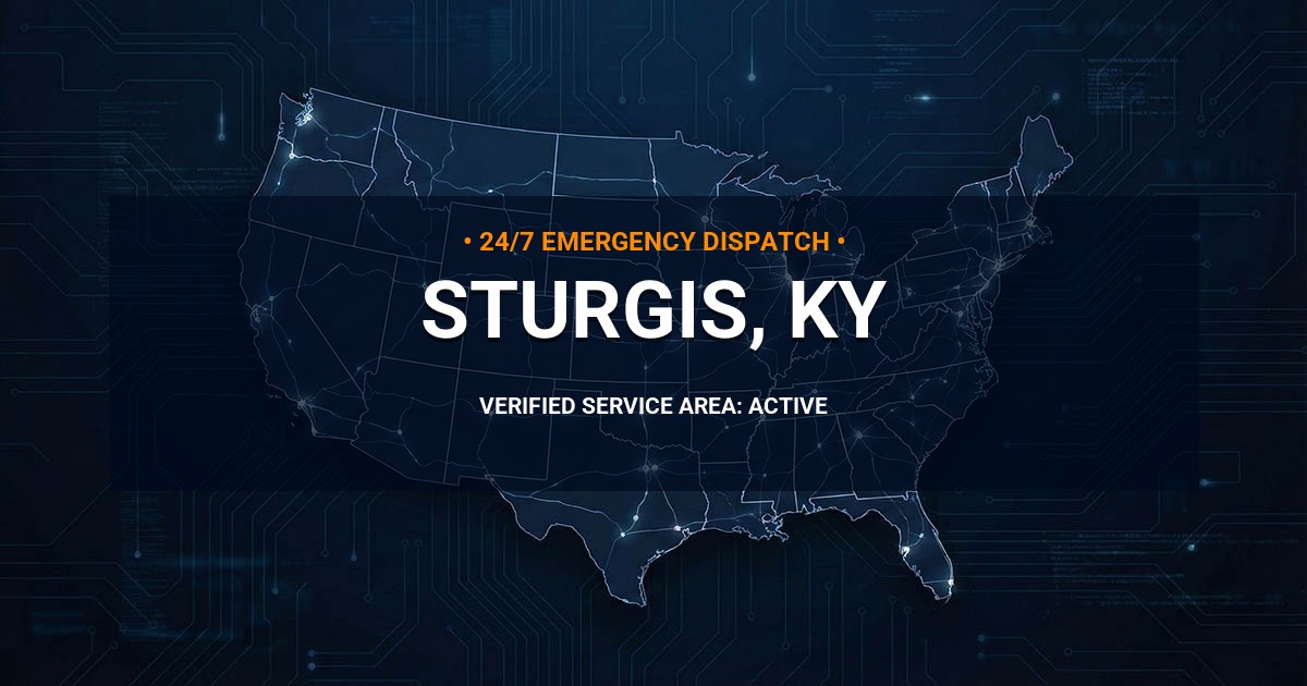 Emergency Plumbing Dispatch Map for Plumbing Services: Sturgis, KY