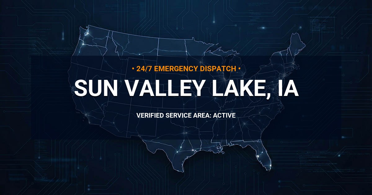 Emergency Plumbing Dispatch Map for Plumbing Services: Sun Valley Lake, IA