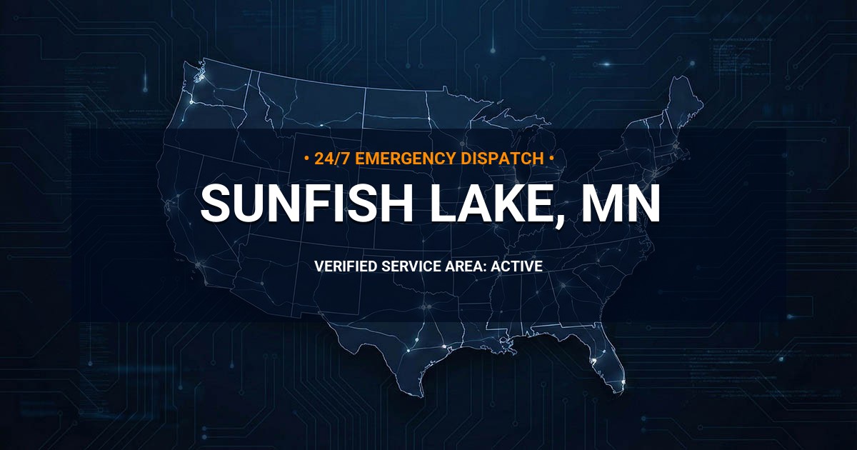 Emergency Plumbing Dispatch Map for Plumbing Services: Sunfish Lake, MN