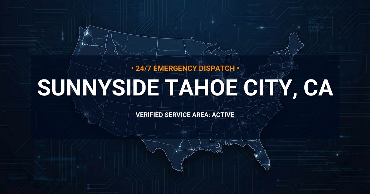 Emergency Plumbing Dispatch Map for Plumbing Services: Sunnyside-Tahoe City, CA