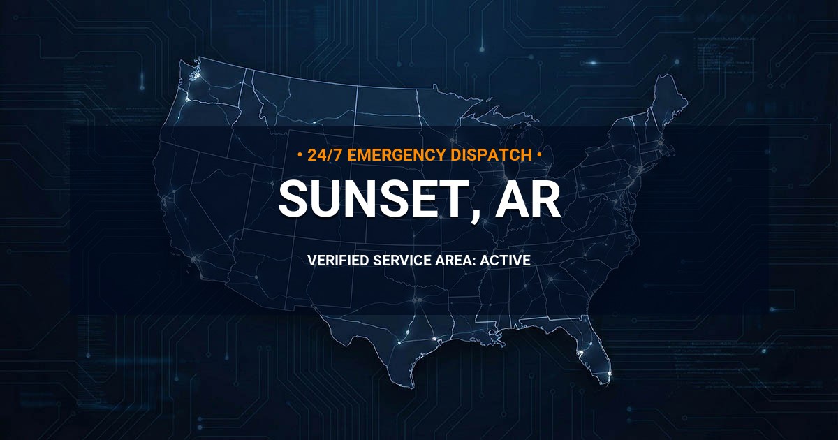 Emergency Plumbing Dispatch Map for Plumbing Services: Sunset, AR