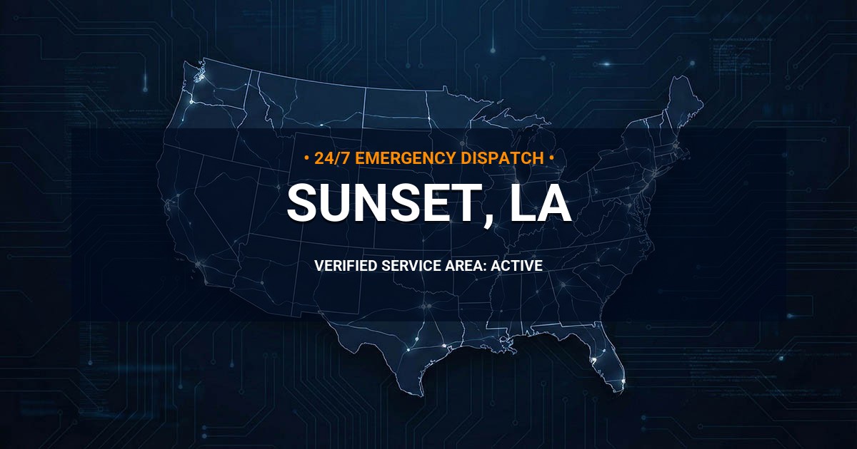 Emergency Plumbing Dispatch Map for Plumbing Services: Sunset, LA