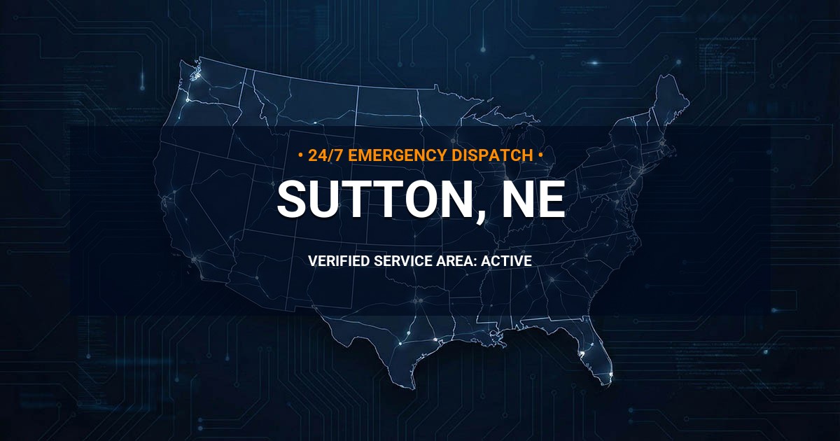 Emergency Plumbing Dispatch Map for Plumbing Services: Sutton, NE