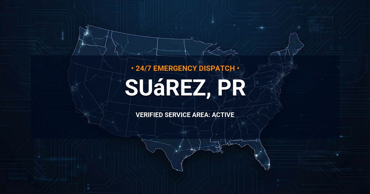 Emergency Plumbing Dispatch Map for Plumbing Services: Suárez, PR
