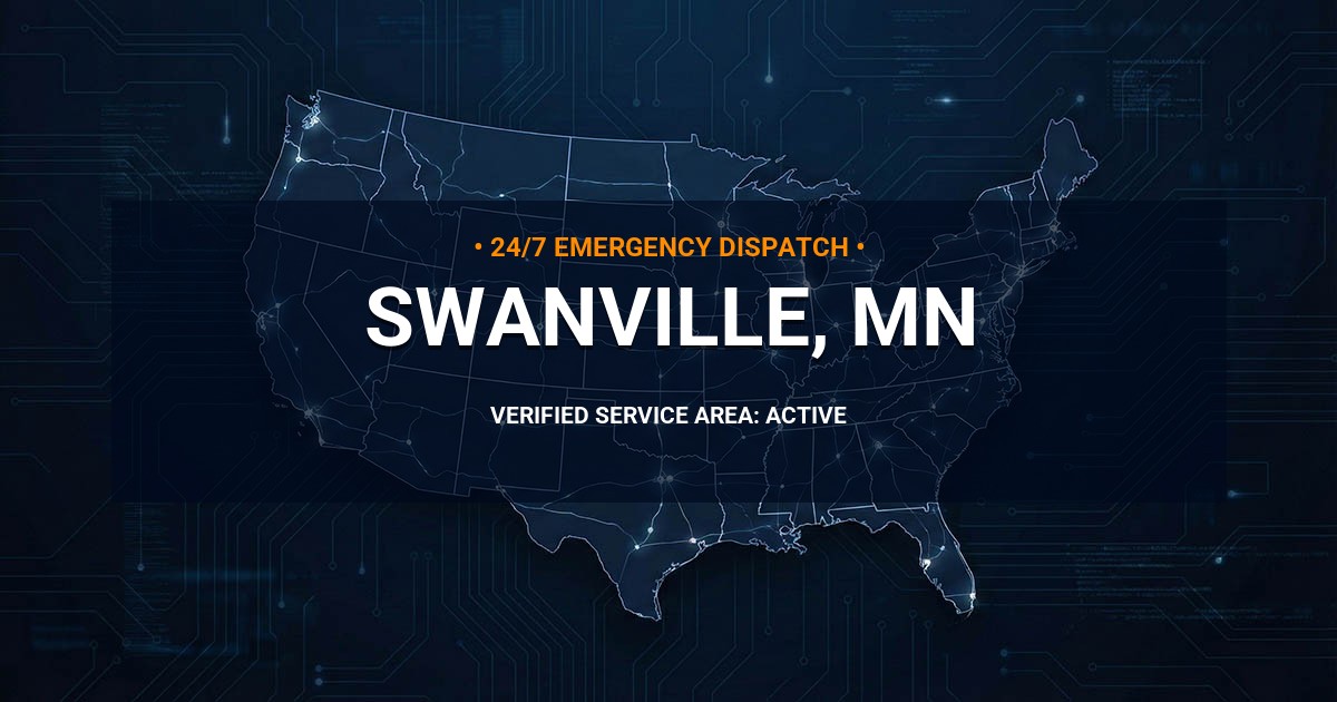 Emergency Plumbing Dispatch Map for Plumbing Services: Swanville, MN