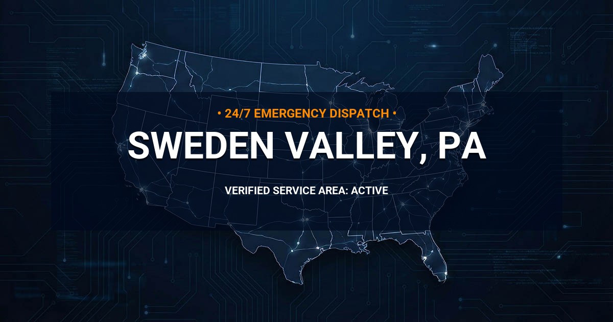 Emergency Plumbing Dispatch Map for Plumbing Services: Sweden Valley, PA