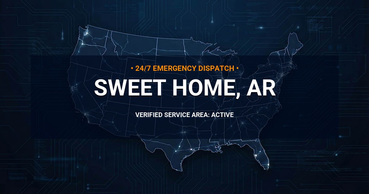 Emergency Plumbing Dispatch Map for Plumbing Services: Sweet Home, AR