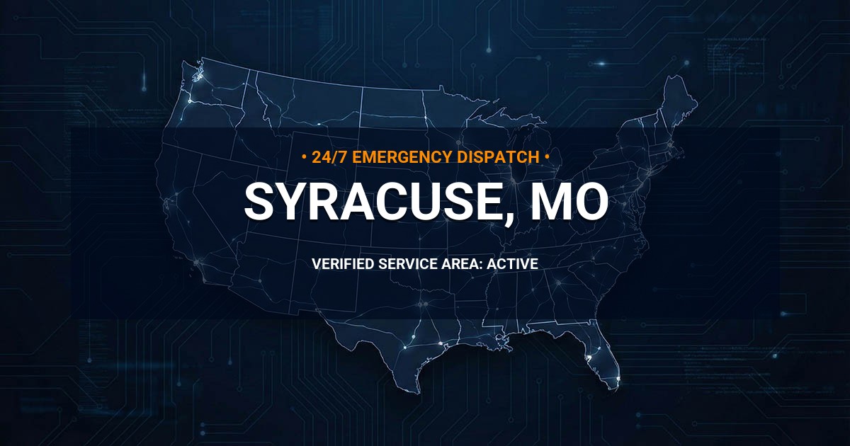 Emergency Plumbing Dispatch Map for Plumbing Services: Syracuse, MO