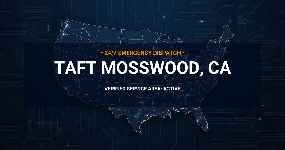 Emergency Plumbing Dispatch Map for Plumbing Services: Taft Mosswood, CA
