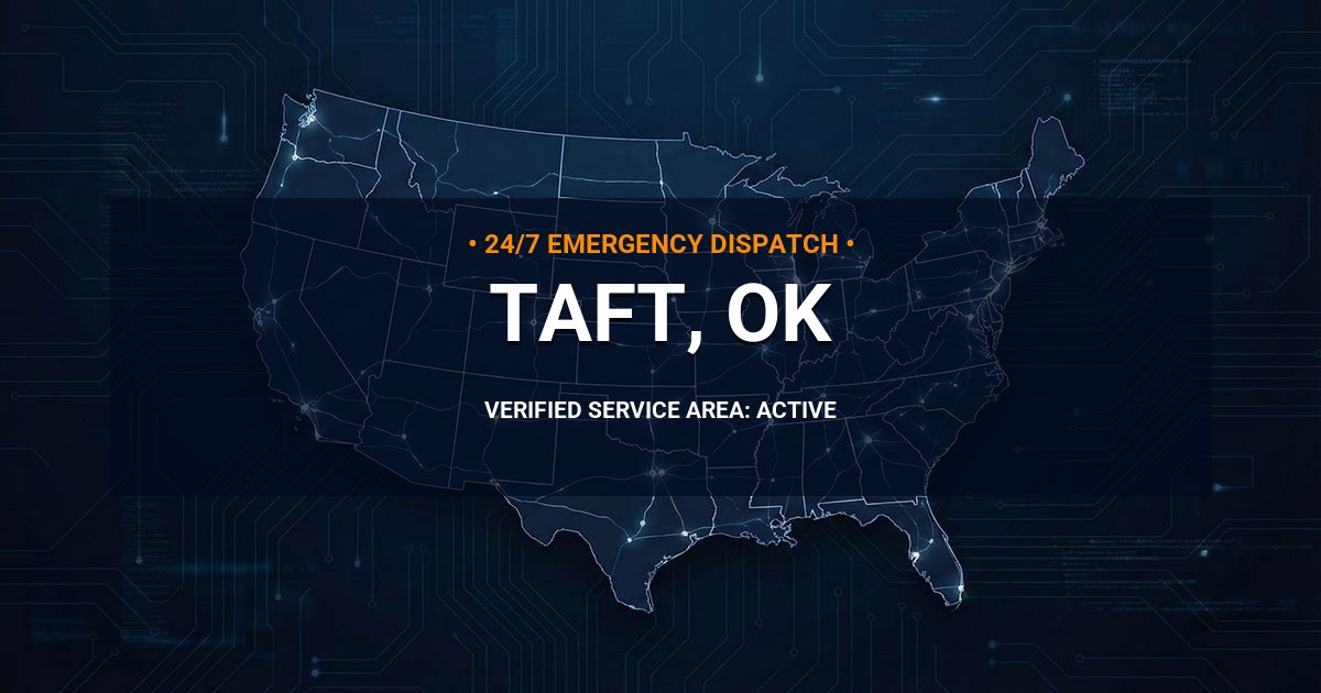 Emergency Plumbing Dispatch Map for Plumbing Services: Taft, OK
