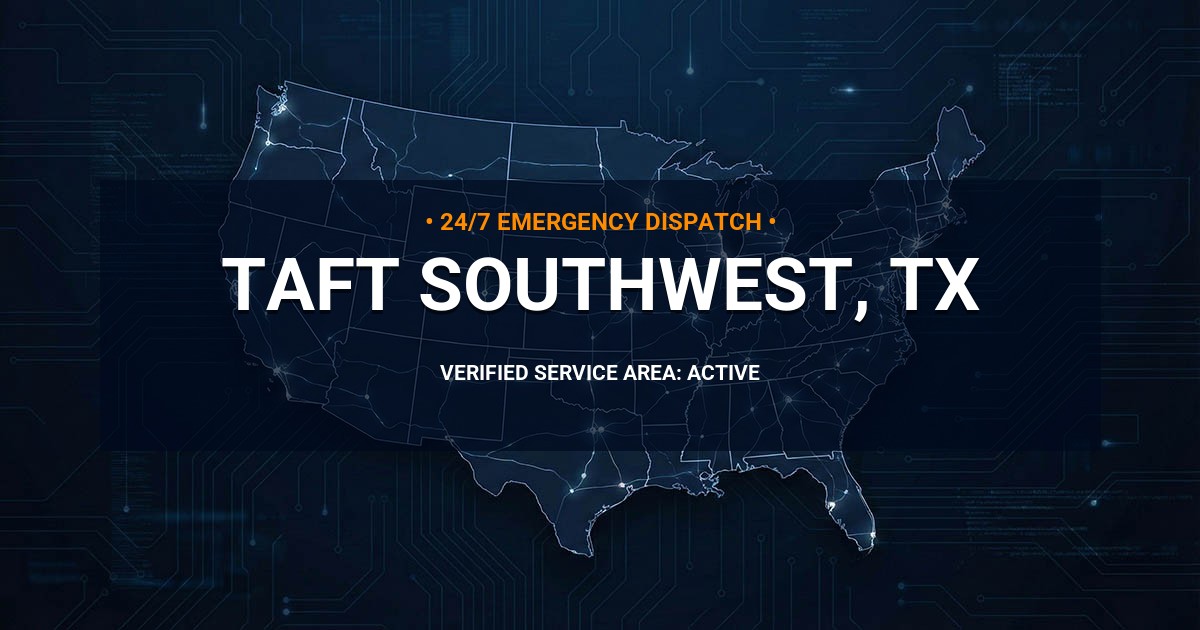 Emergency Plumbing Dispatch Map for Plumbing Services: Taft Southwest, TX