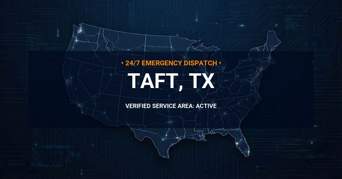 Emergency Plumbing Dispatch Map for Plumbing Services: Taft, TX