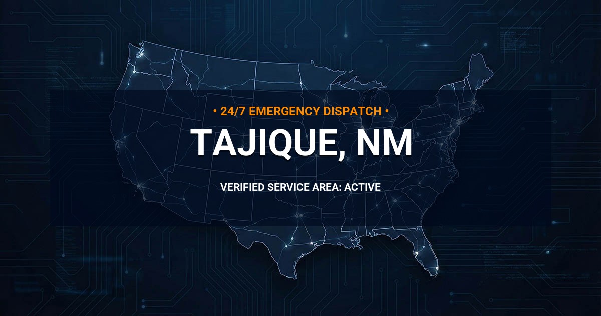Emergency Plumbing Dispatch Map for Plumbing Services: Tajique, NM