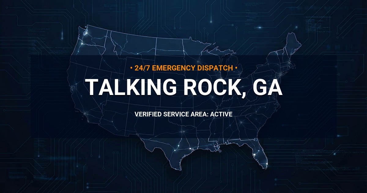 Emergency Plumbing Dispatch Map for Plumbing Services: Talking Rock, GA