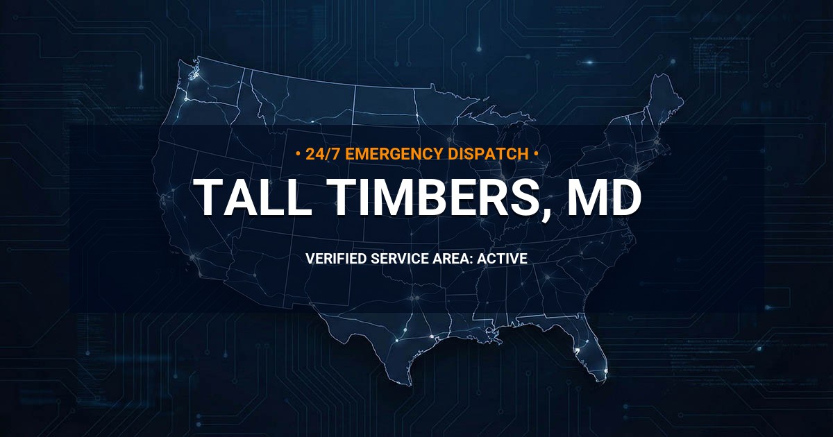 Emergency Plumbing Dispatch Map for Plumbing Services: Tall Timbers, MD