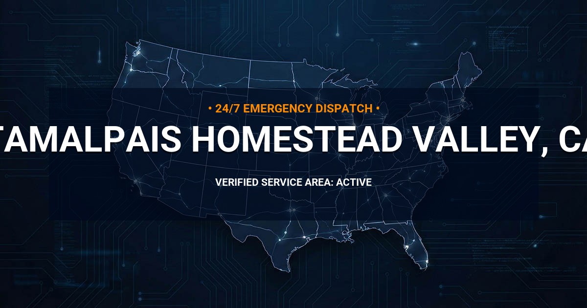 Emergency Plumbing Dispatch Map for Plumbing Services: Tamalpais-Homestead Valley, CA