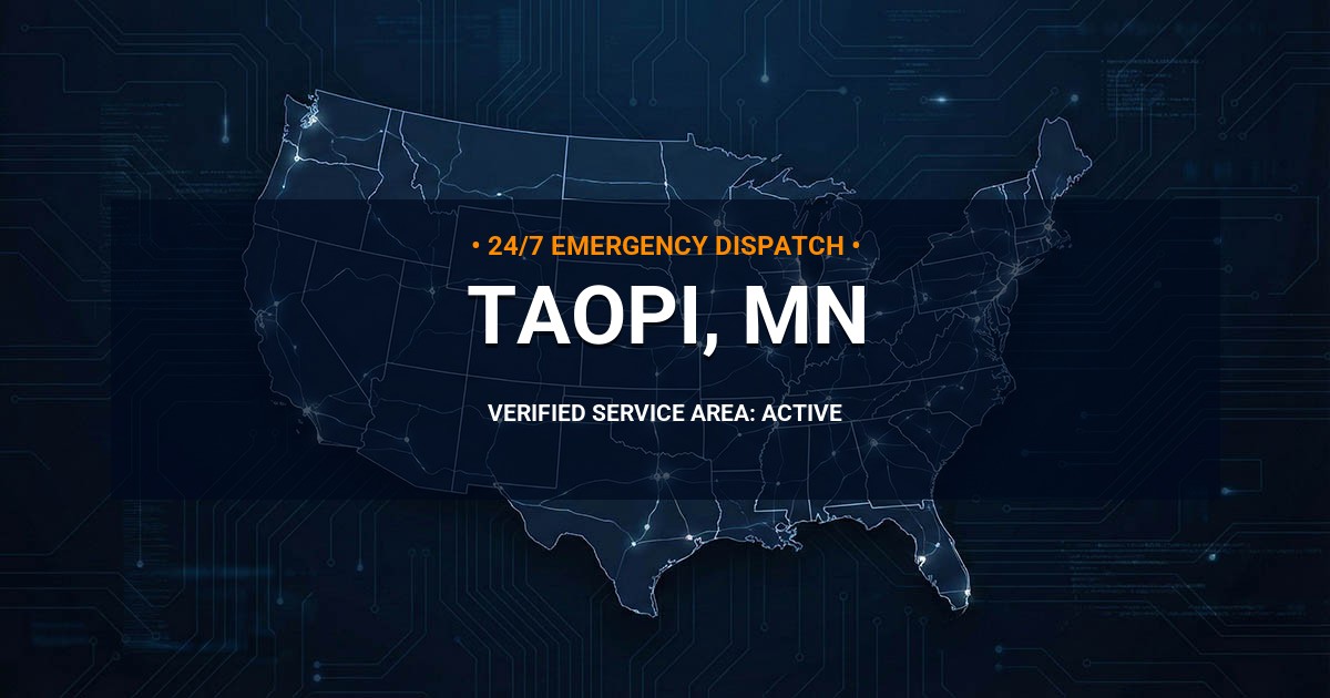 Emergency Plumbing Dispatch Map for Plumbing Services: Taopi, MN
