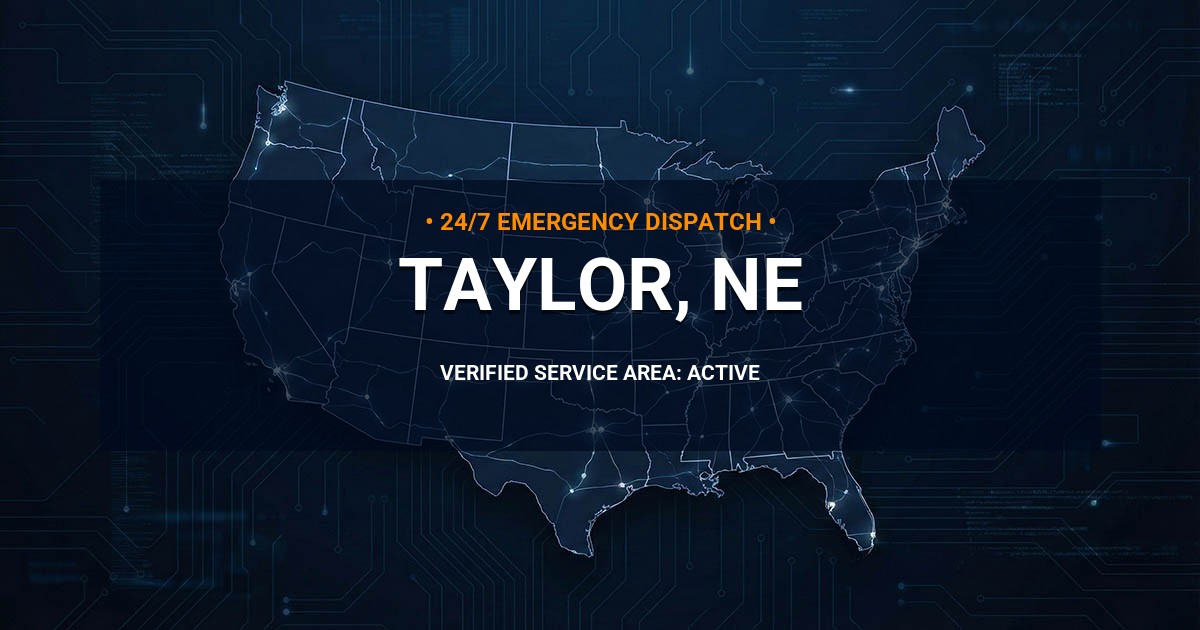 Emergency Plumbing Dispatch Map for Plumbing Services: Taylor, NE