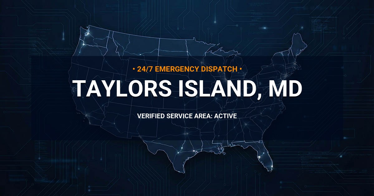 Emergency Plumbing Dispatch Map for Plumbing Services: Taylors Island, MD