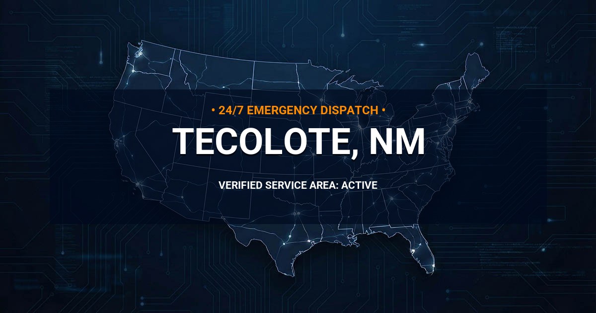 Emergency Plumbing Dispatch Map for Plumbing Services: Tecolote, NM