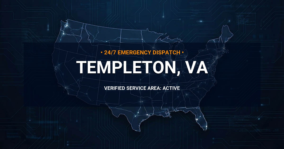 Emergency Plumbing Dispatch Map for Plumbing Services: Templeton, VA