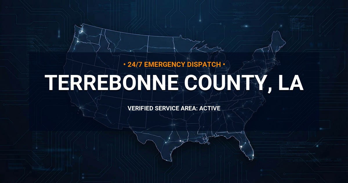 Emergency Plumbing Dispatch Map for Terrebonne County Plumbing Logistics