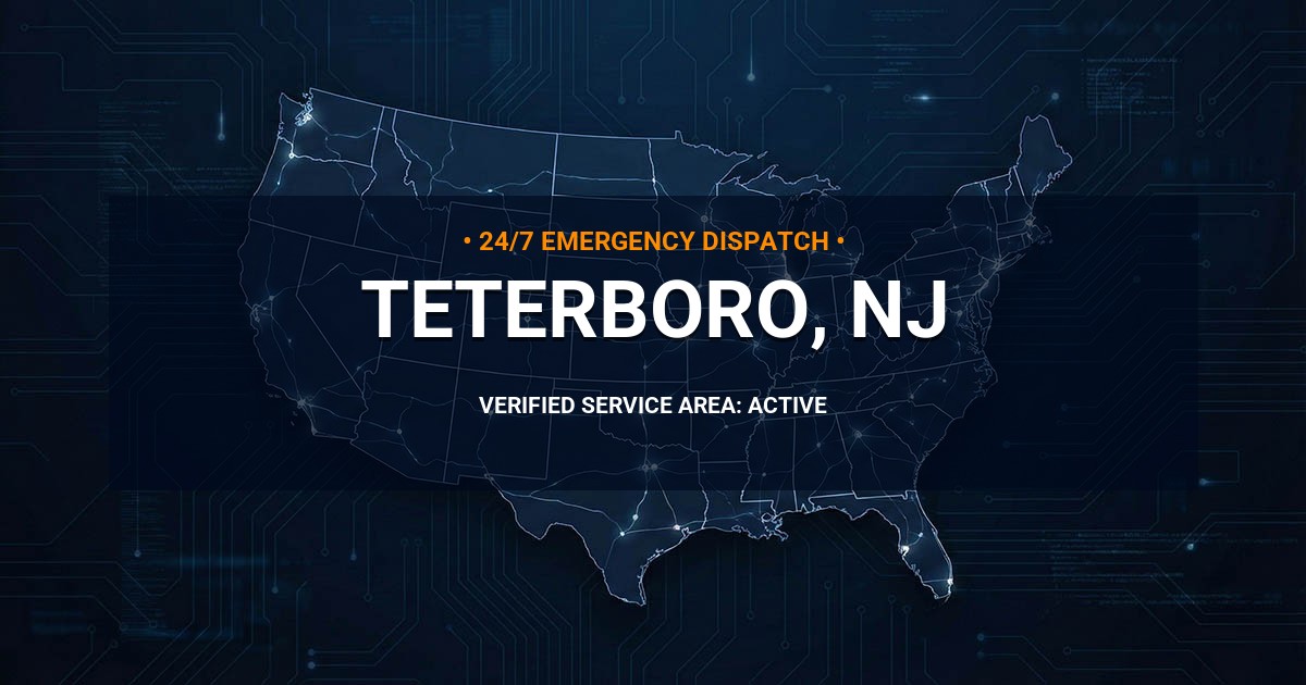 Emergency Plumbing Dispatch Map for Plumbing Services: Teterboro, NJ