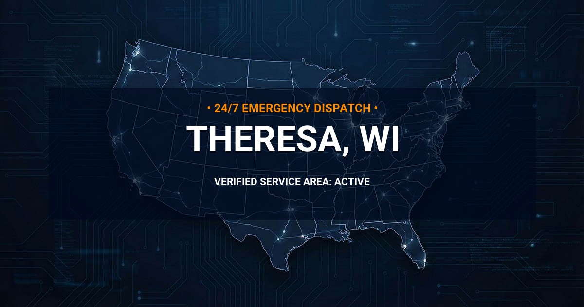 Emergency Plumbing Dispatch Map for Plumbing Services: Theresa, WI