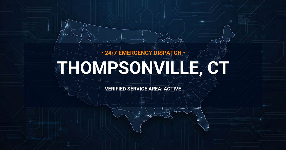 Emergency Plumbing Dispatch Map for Plumbing Services: Thompsonville, CT