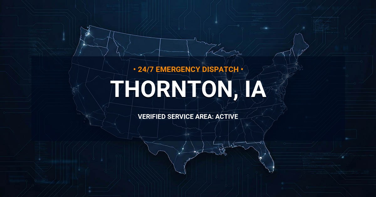 Emergency Plumbing Dispatch Map for Plumbing Services: Thornton, IA