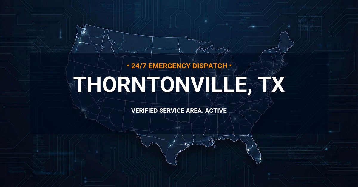 Emergency Plumbing Dispatch Map for Plumbing Services: Thorntonville, TX