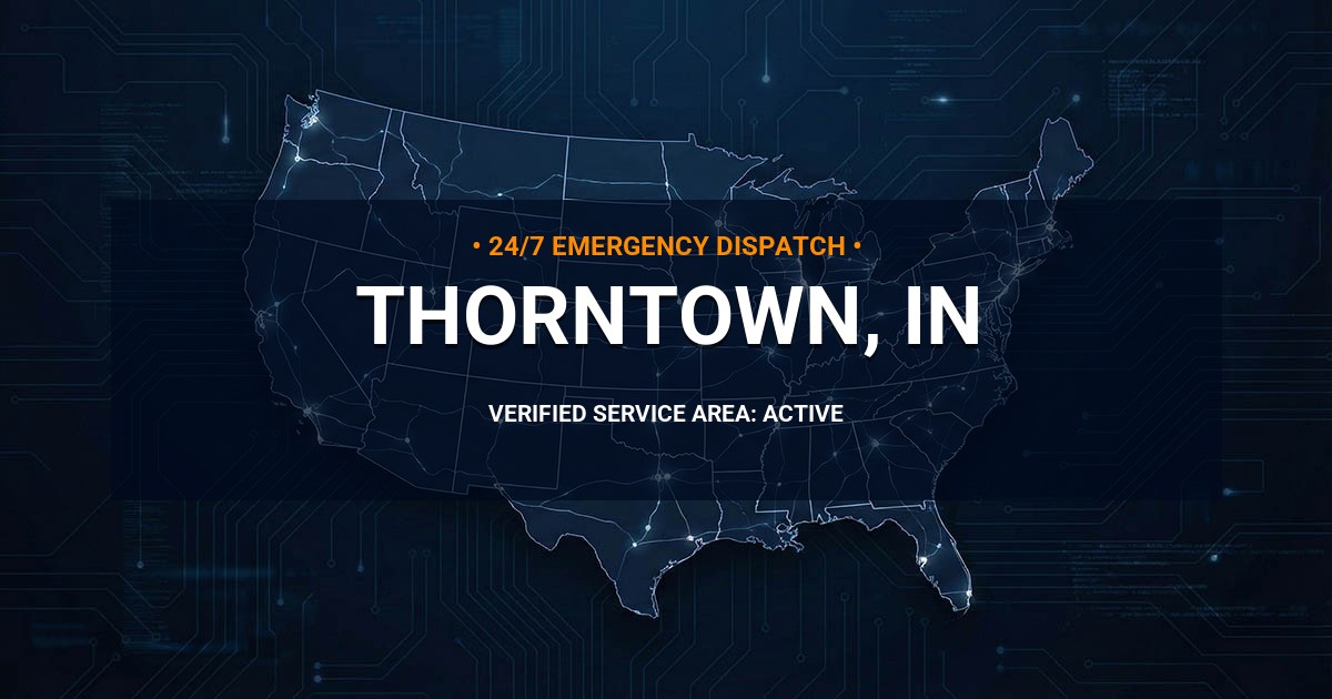 Emergency Plumbing Dispatch Map for Plumbing Services: Thorntown, IN
