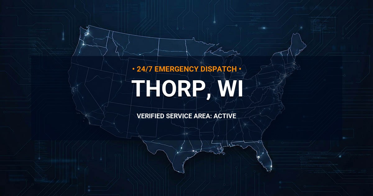 Emergency Plumbing Dispatch Map for Plumbing Services: Thorp, WI
