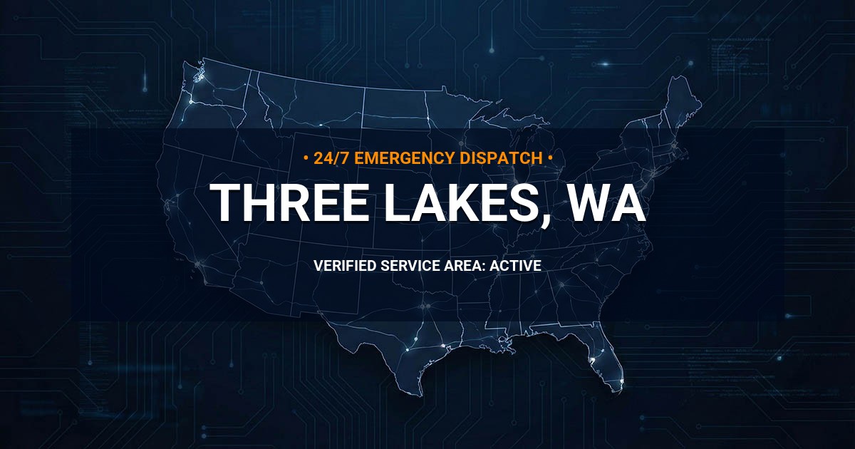 Emergency Plumbing Dispatch Map for Plumbing Services: Three Lakes, WA