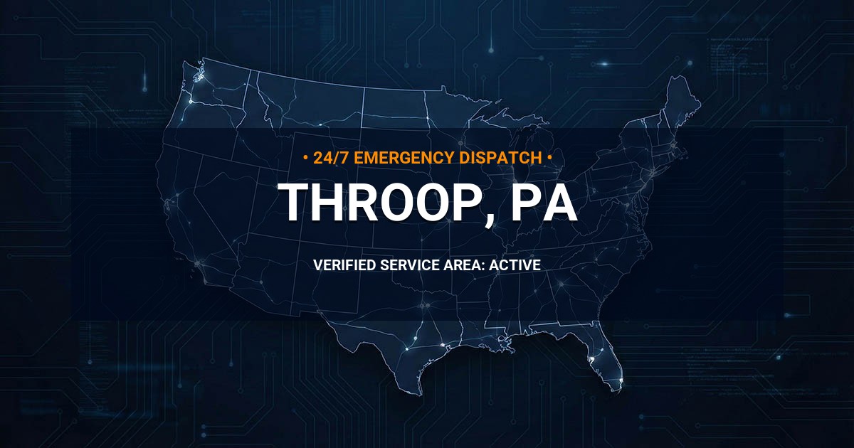 Emergency Plumbing Dispatch Map for Plumbing Services: Throop, PA
